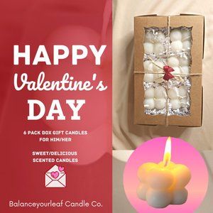 Sweet Delicious Scent Valentine's Day 6pc. Min Candle Gift Box Set for Him/Her